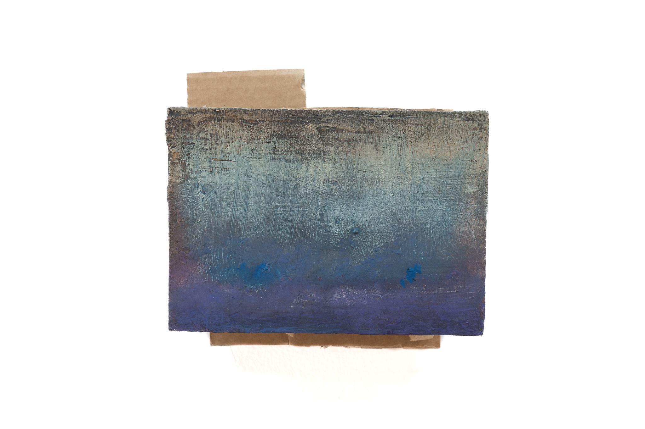 Paisaje, 2018, óleo sobre cartón, 18 × 18 × 13 cm