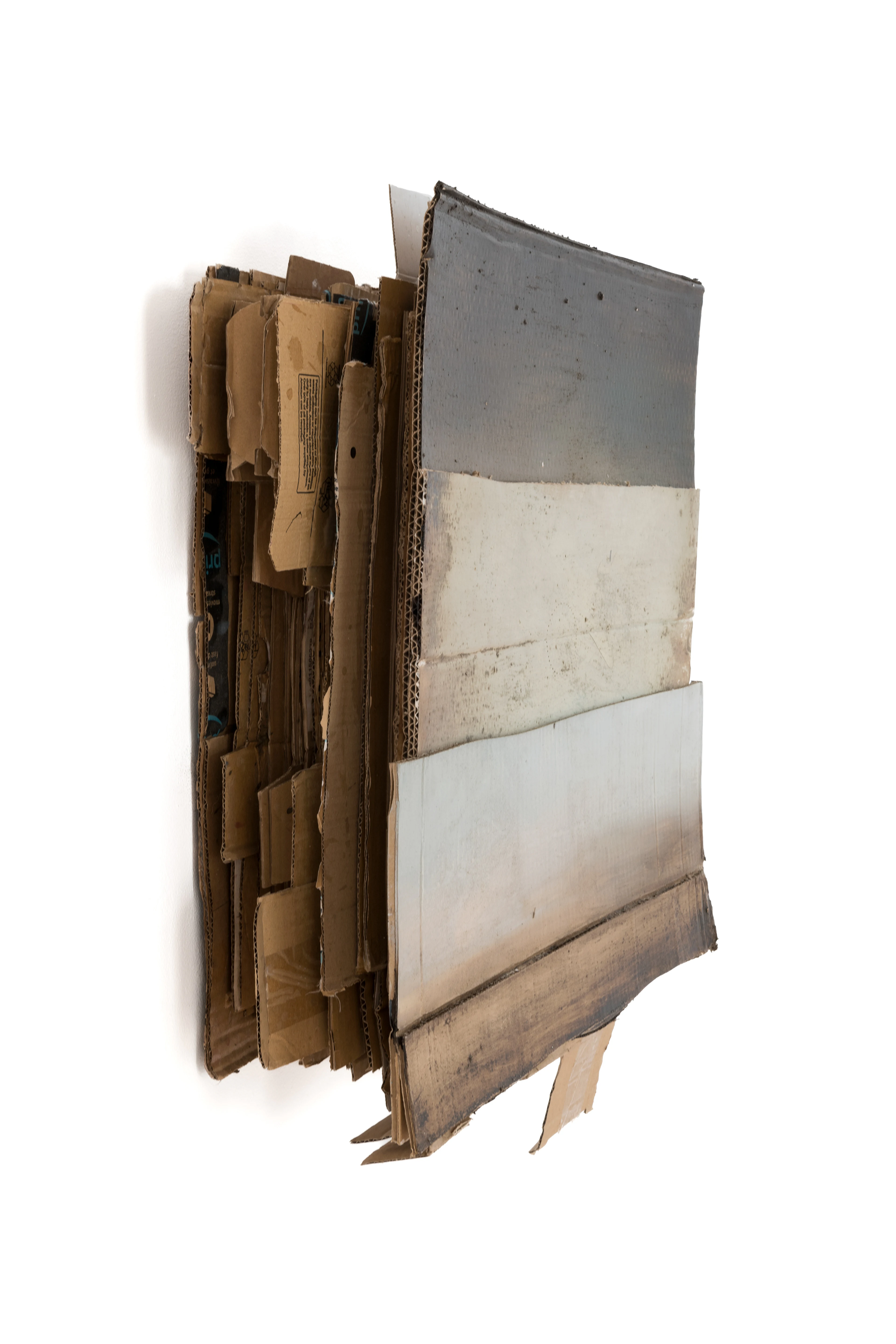 Nel lieve sovrapporsi di cielo e terra, 2020, óleo sobre carton, 74×56,5×8,5 cm