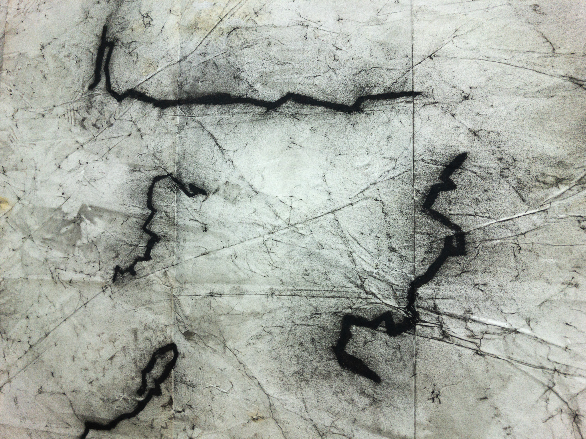 18 días de camino (Grand Tour 2020), 2020, técnica mixta sobre papel, 150 × 300 cm