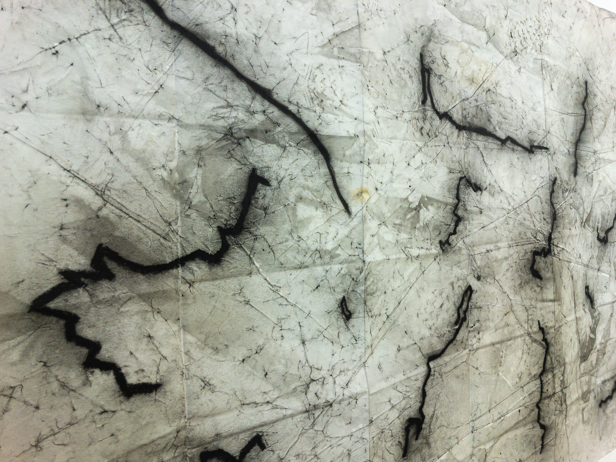 18 días de camino (Grand Tour 2020), 2020, técnica mixta sobre papel, 150 × 300 cm