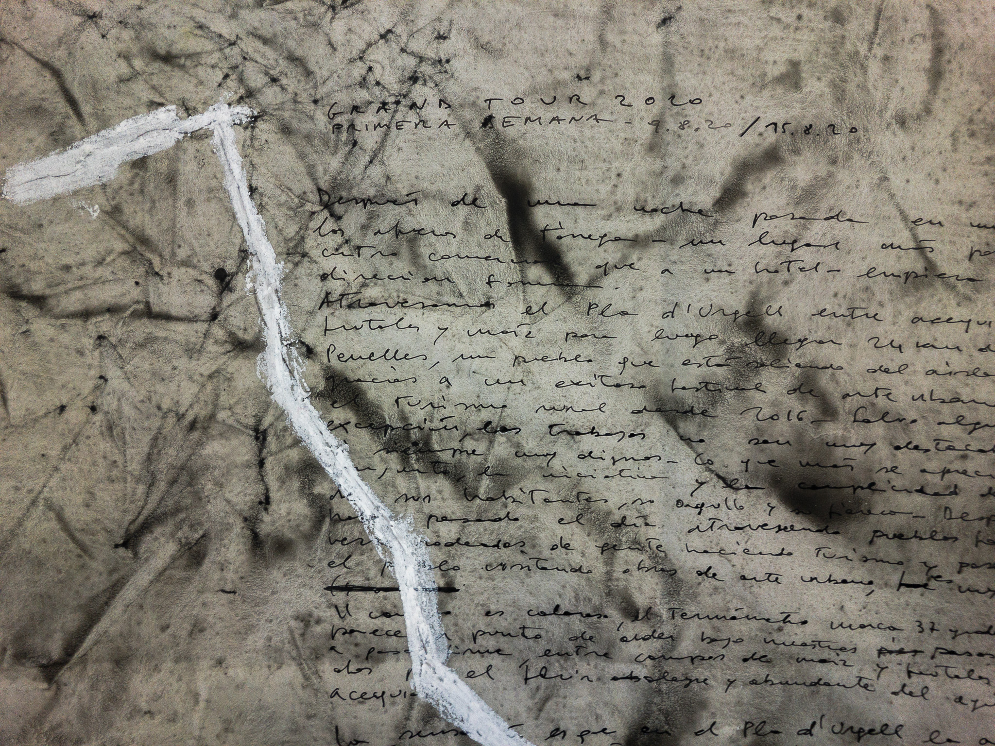 Una semana de camino (Grand Tour 2020), 2020, técnica mixta sobre papel, 106 × 150 cm