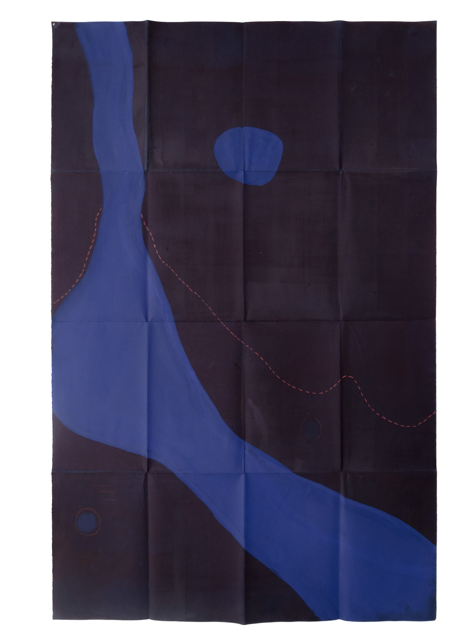 Mapa nocturno III, 2018, técnica mixta sobre papel, 100 × 70 cm