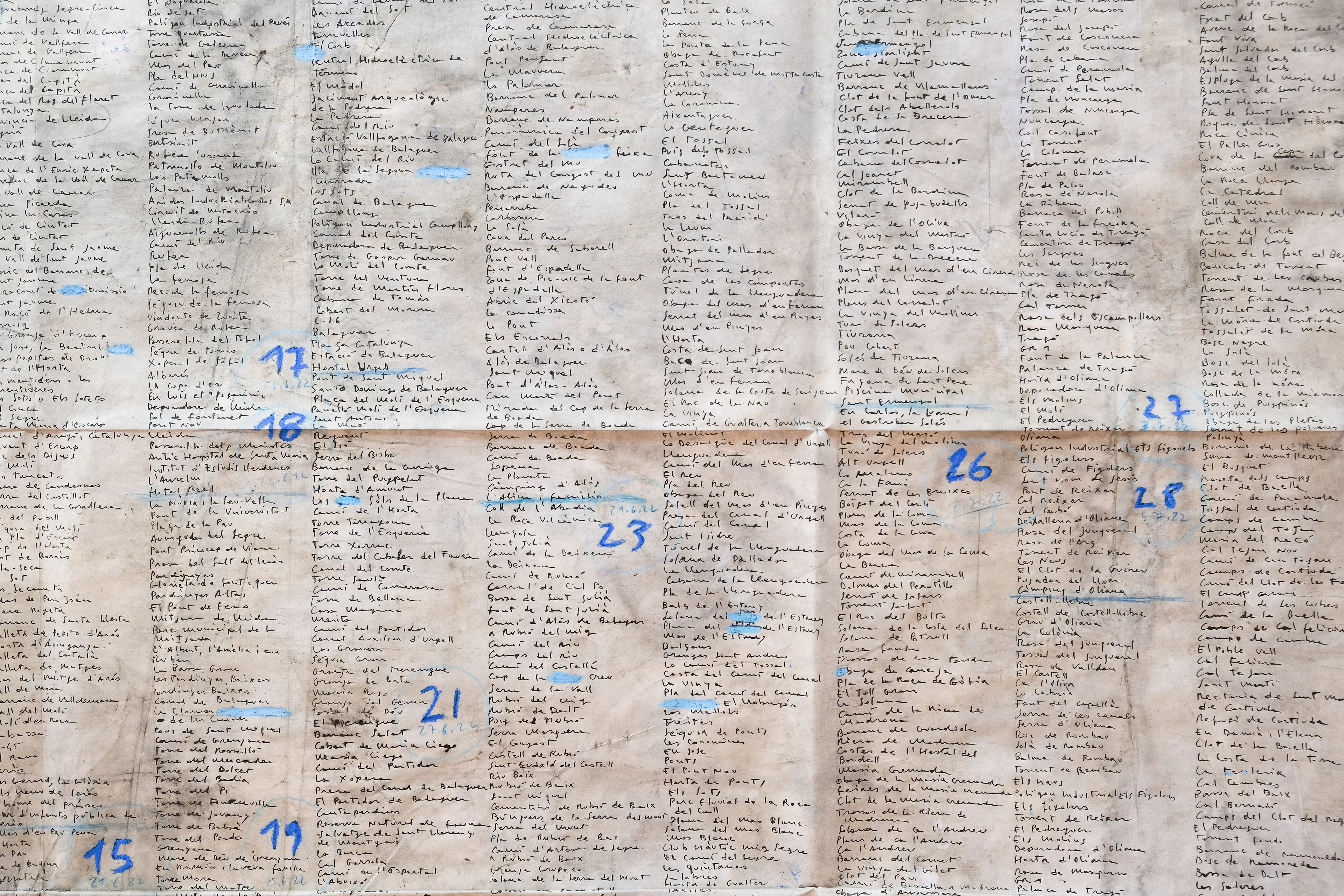 Sequere, topónimos, 2023 (detalle)