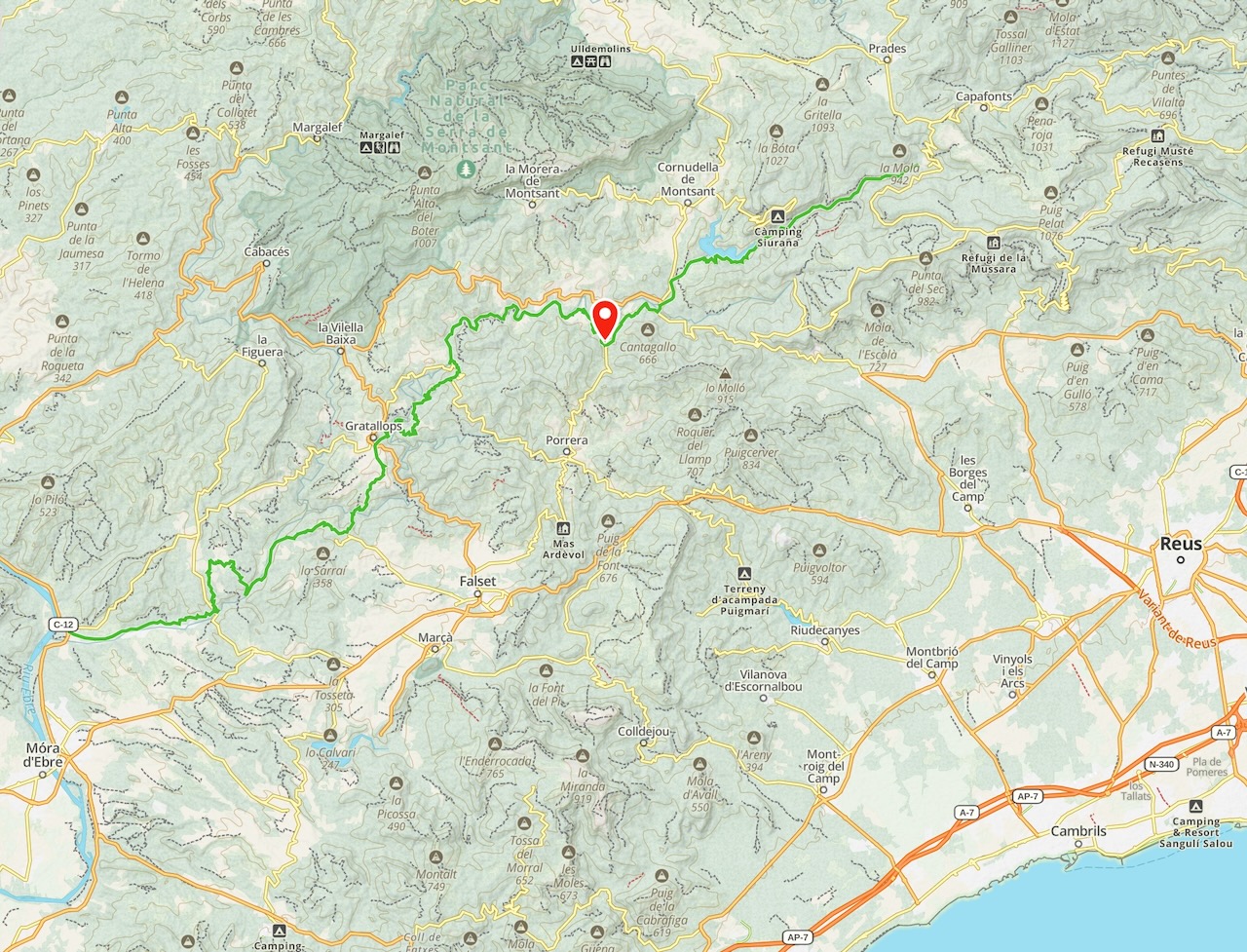 Recorrido del Siurana