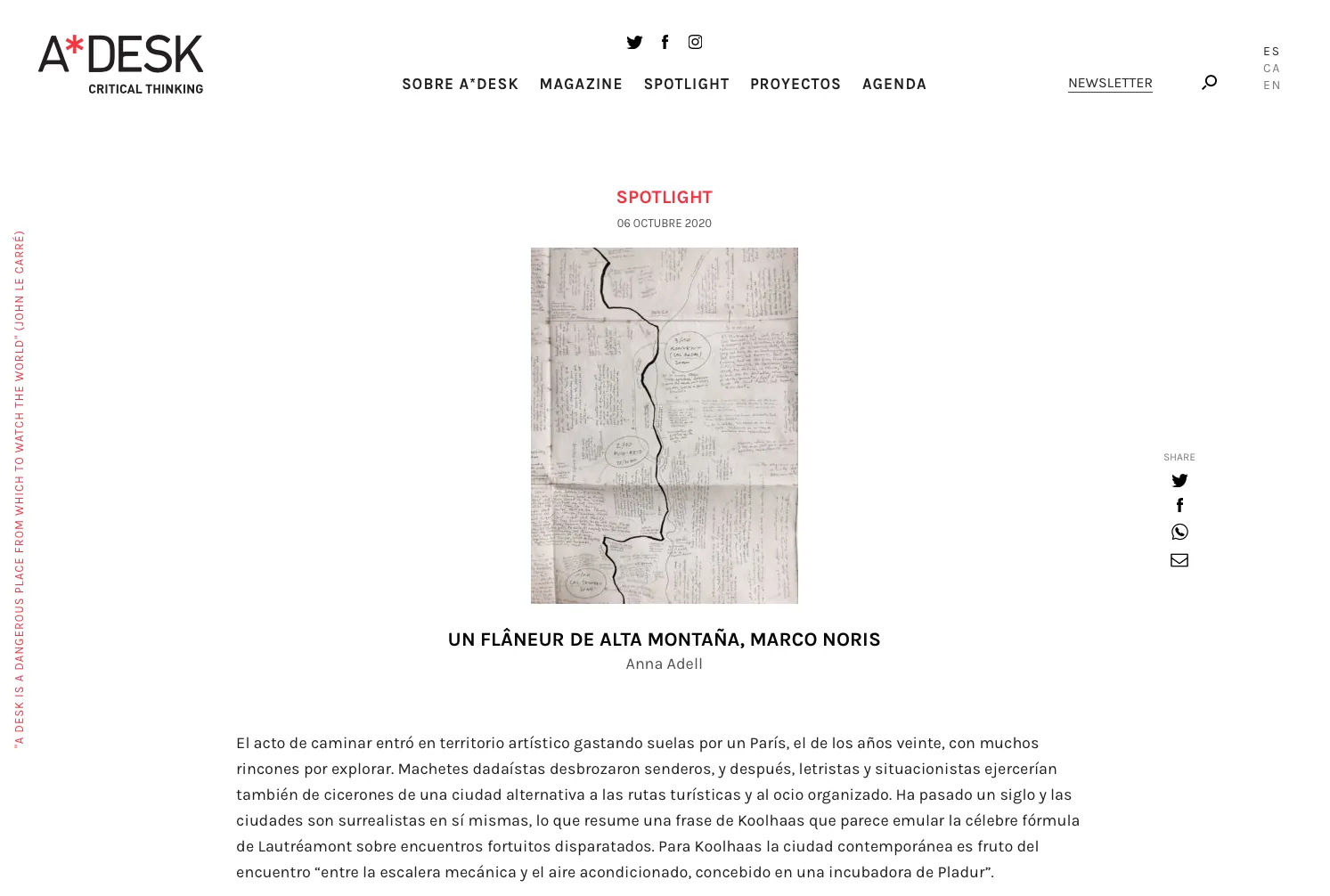 Anna Adell en A*Desk: «Un flâneur de alta montaña, Marco Noris»