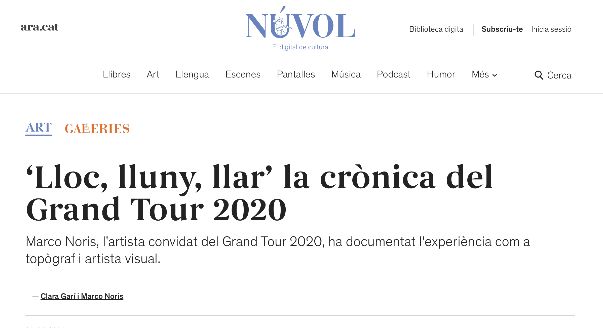 «Lloc, lluny, llar» en Núvol
