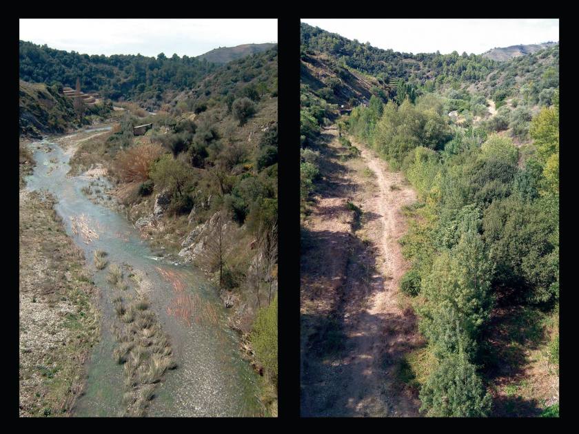 Torroja, antes y después del ToPoGraPo. Fotografía de Elisenda Ribas (Plataforma pel Riu Siurana)